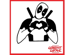 Deadpool heart vinyl decal