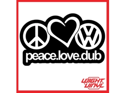 Peace love dub vinyl decal