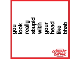 You look really stupid with your head like that vinyl decal